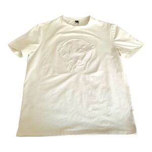 Manfinity T-Shirt Mens XL White 3D Embossed Melting Smiley Face‎ Graphic Tee